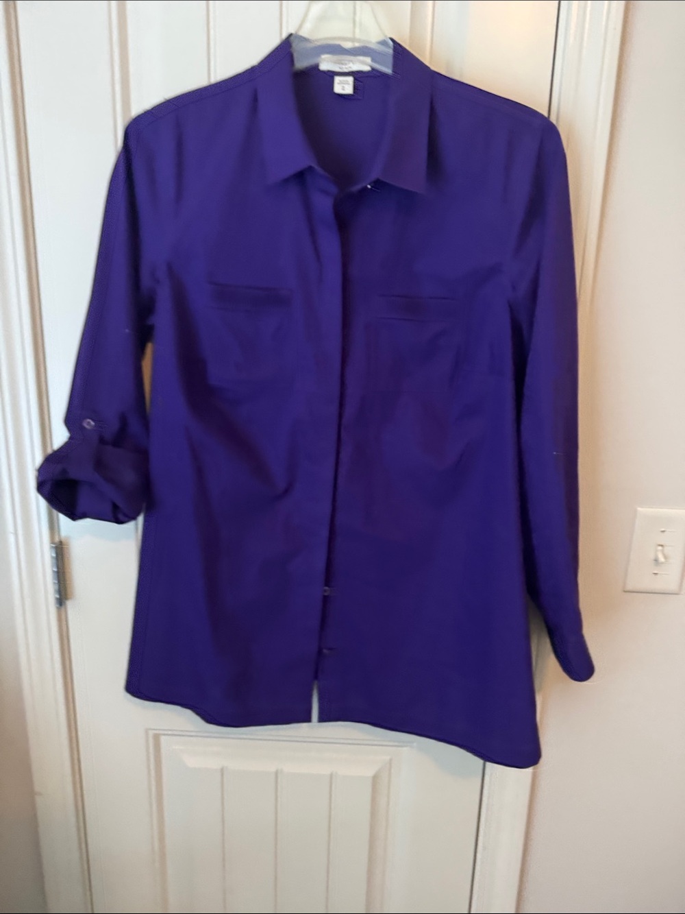 Coldwater Creek Vibrant Purple Button-Front Shirt